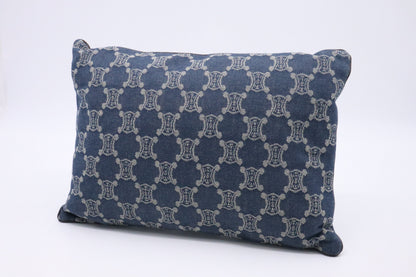 Celine Rectangle Pillow in Macadam Denim Canvas