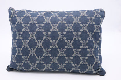 Celine Rectangle Pillow in Macadam Denim Canvas