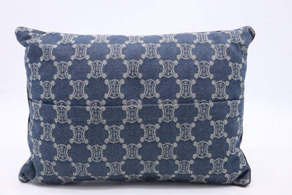Celine Rectangle Pillow in Macadam Denim Canvas