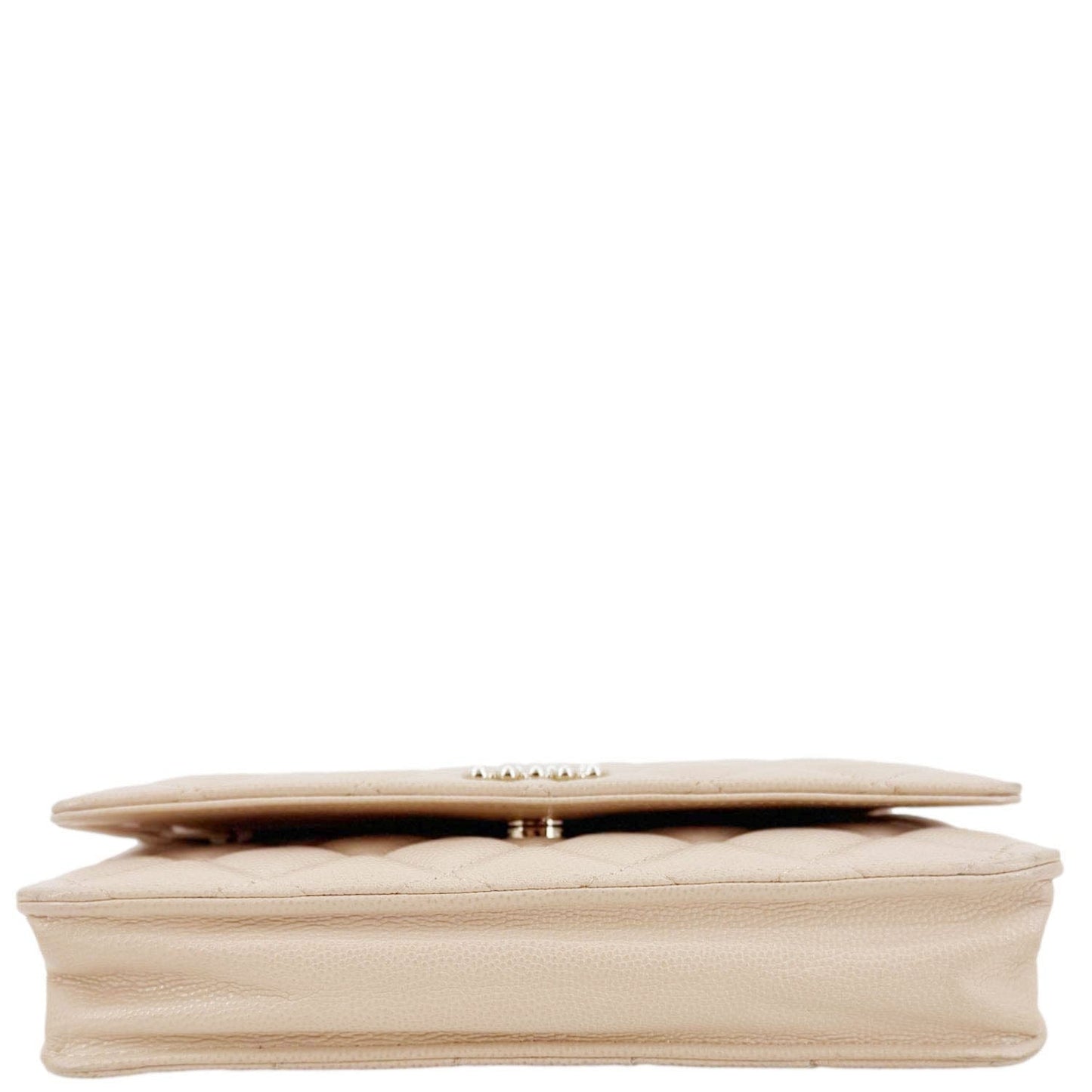 CHANEL CC Pearl Caviar Quilted Leather WOC Crossbody Bag Off white
