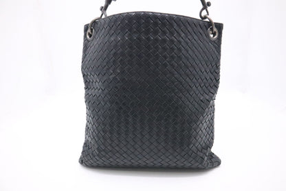 Bottega Veneta Crossbody Bag in Black Intrecciato Leather