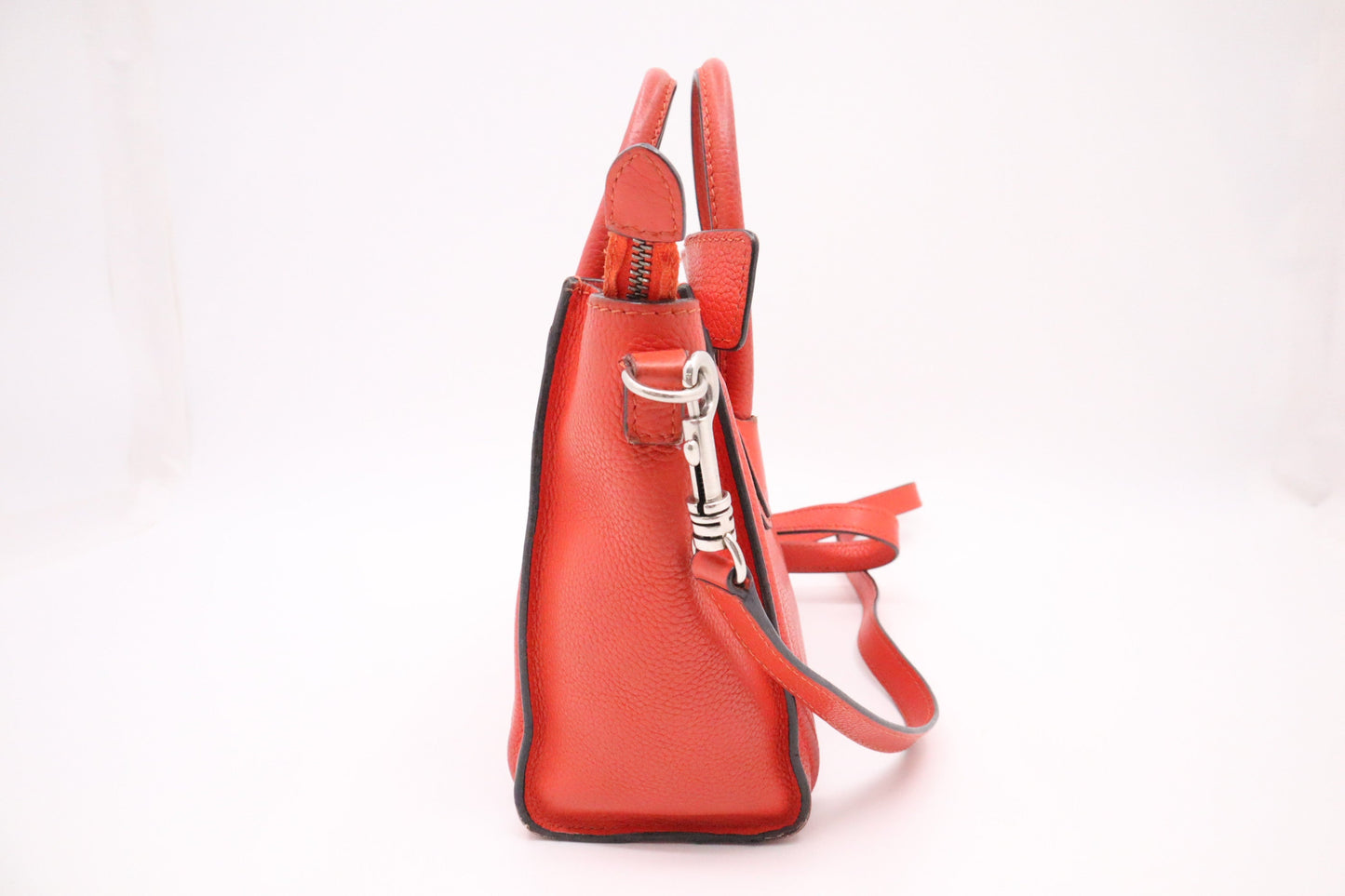 Celine Nano Luggage in Dark Orange Leather