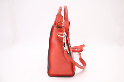 Celine Nano Luggage in Dark Orange Leather