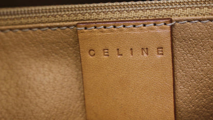 CELINE Macadam Pattern PVC Leather Brown Shoulder Bag