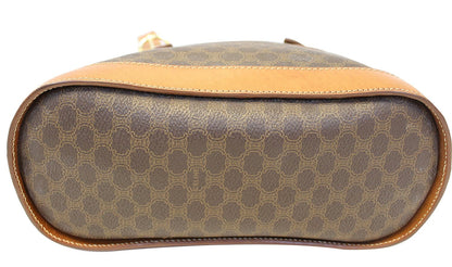 CELINE Macadam Pattern PVC Leather Brown Shoulder Bag