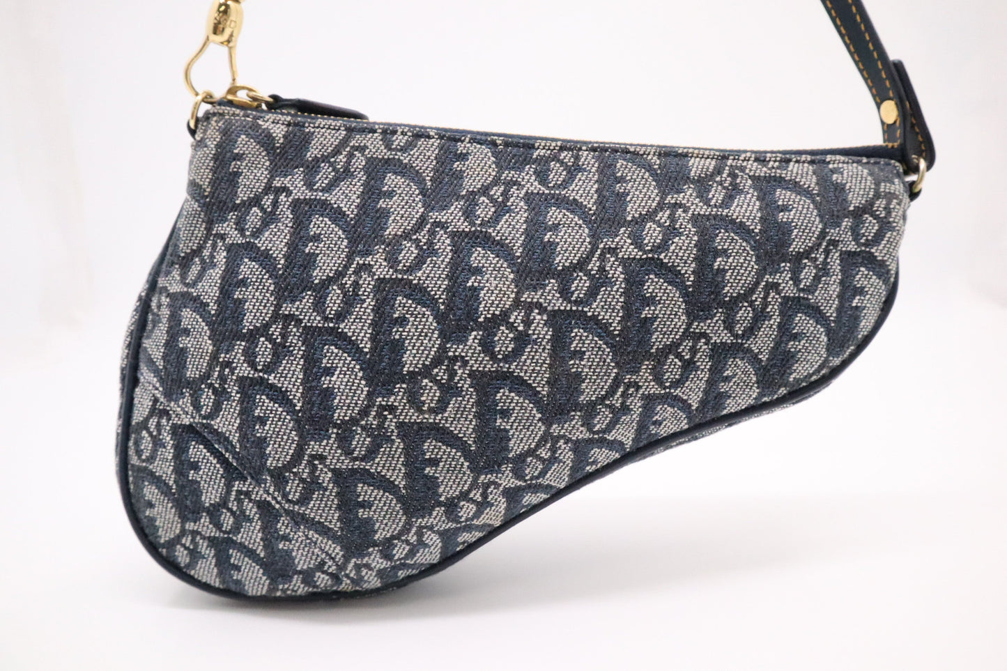 Dior Saddle Pochette in Navy Blue Oblique Canvas