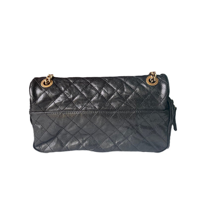 Chanel Shiva Flap Bag Distressed Black Caviar with Gold Chain