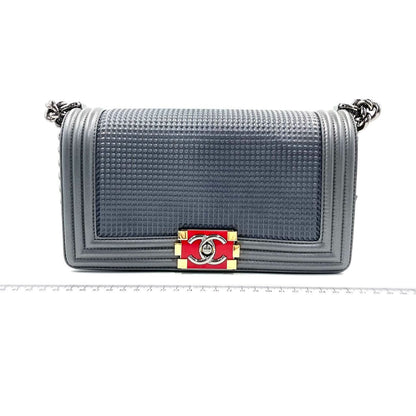 CHANEL Dark Grey/Silver Boy Bag Cruise Collection 2014 SHOULDER BAGS