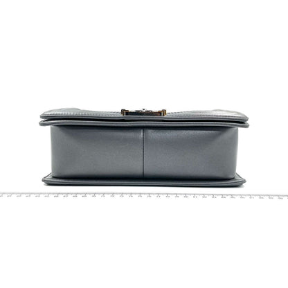 CHANEL Dark Grey/Silver Boy Bag Cruise Collection 2014 SHOULDER BAGS