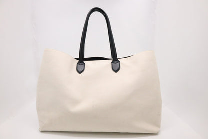 Burberry Large Tote in White Canvas