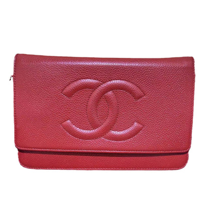 Nonrefundable deposit Chanel Wallet on Chain WOC Double CC Red Caviar Leather