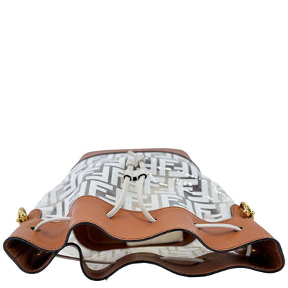FENDI Mon Tresor TPU FF Vitello Aura F Drawstring Bucket Bag White