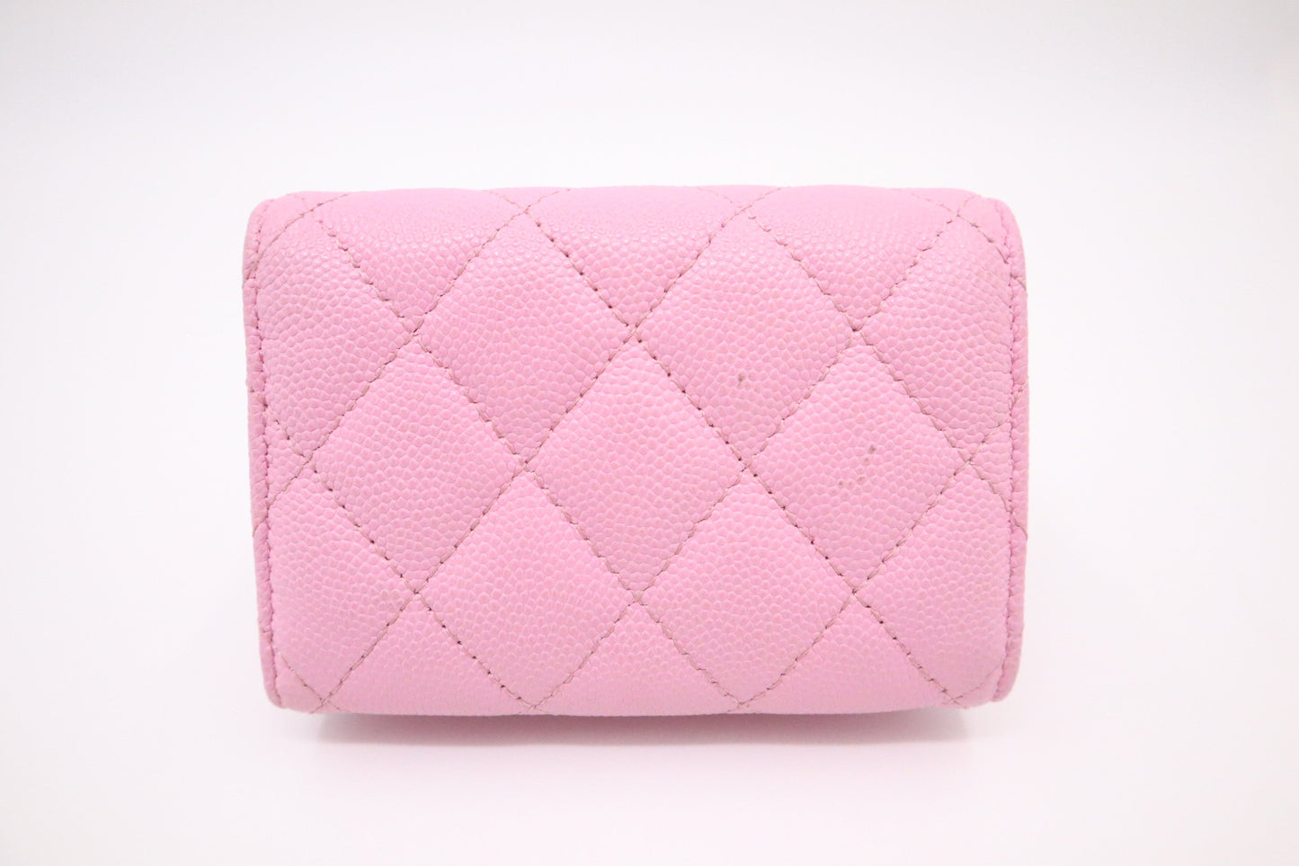 Chanel Compact Wallet in Pink Caviar Leather