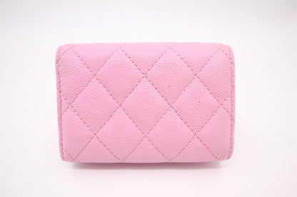 Chanel Compact Wallet in Pink Caviar Leather