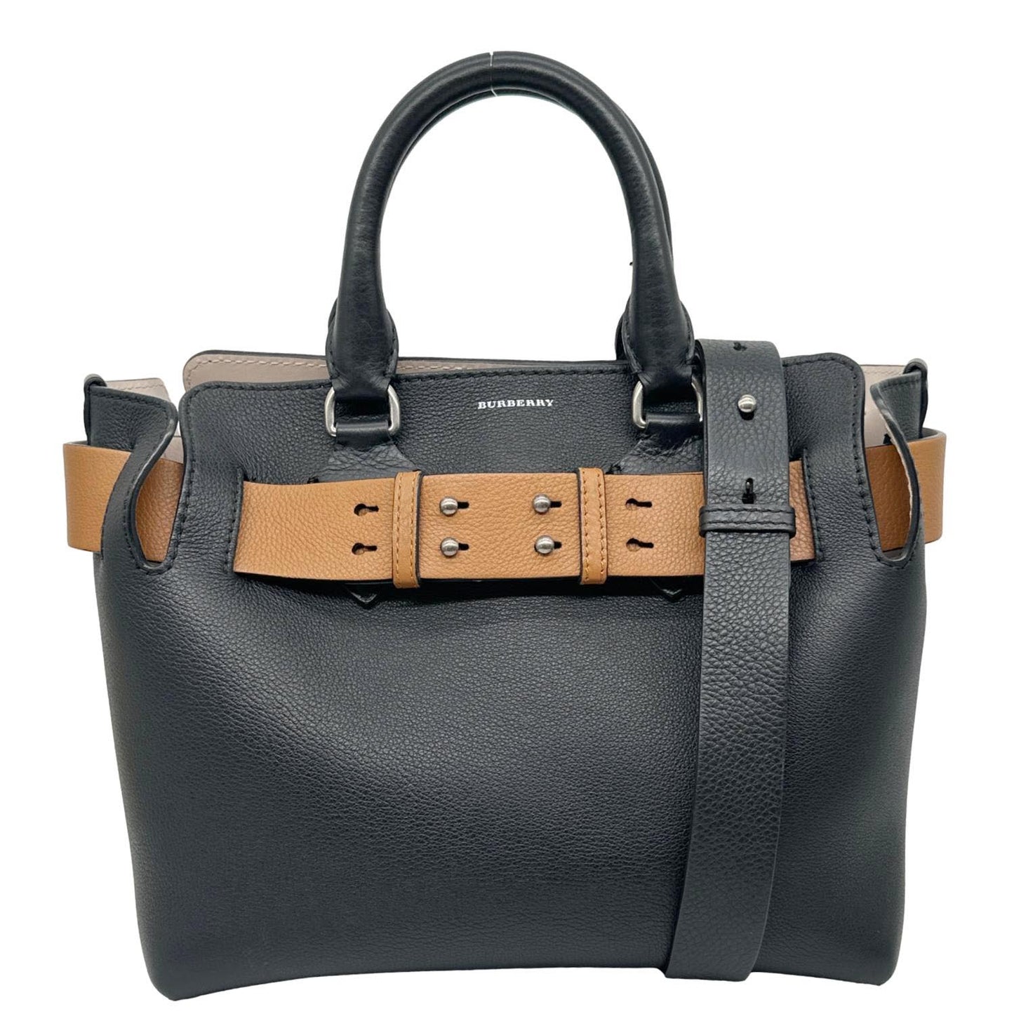 BURBERRY Pebbled Leather Belt Bag Black