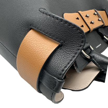 BURBERRY Pebbled Leather Belt Bag Black