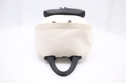 Balenciaga Backpack in White Canvas and Black Leather