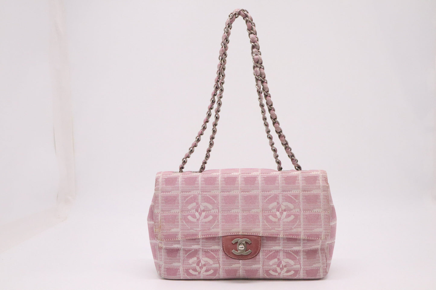 Chanel Medium Flap in Pink New Travel Line Canvas