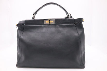 Fendi Medium Peekaboo Tote in Black Leather
