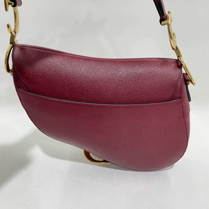 Dior Saddle Red Medium Grained Leather Shoulder Bag