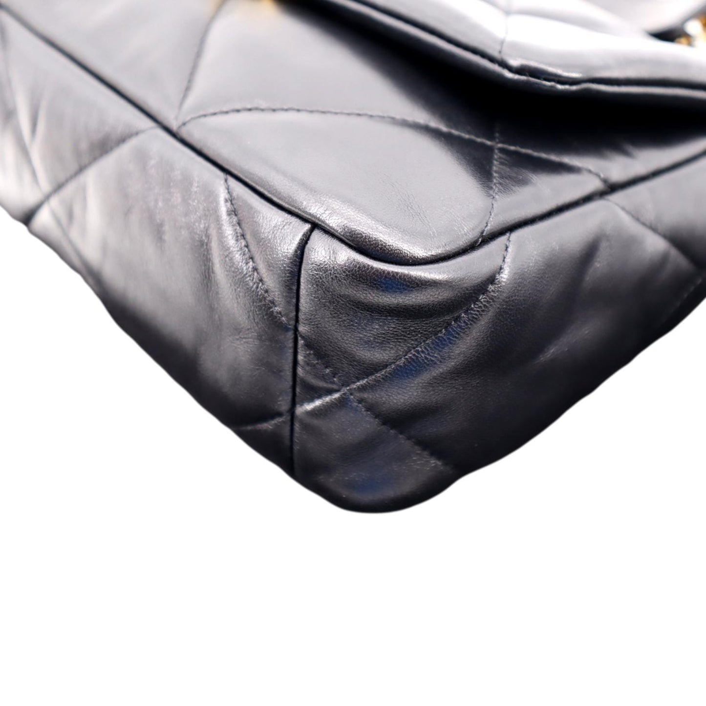 CHANEL 19 Small Flap Quilted Lambskin Leather Shoulder Bag Black