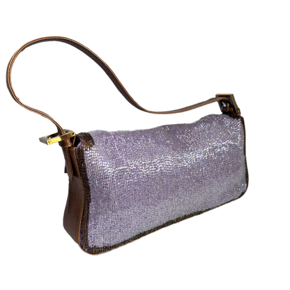 FENDI Baguette Glitter beads Lilac