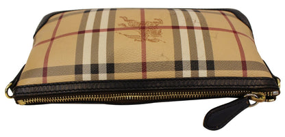 BURBERRY Haymarket Check Coated Canvas Peyton Crossbody Bag