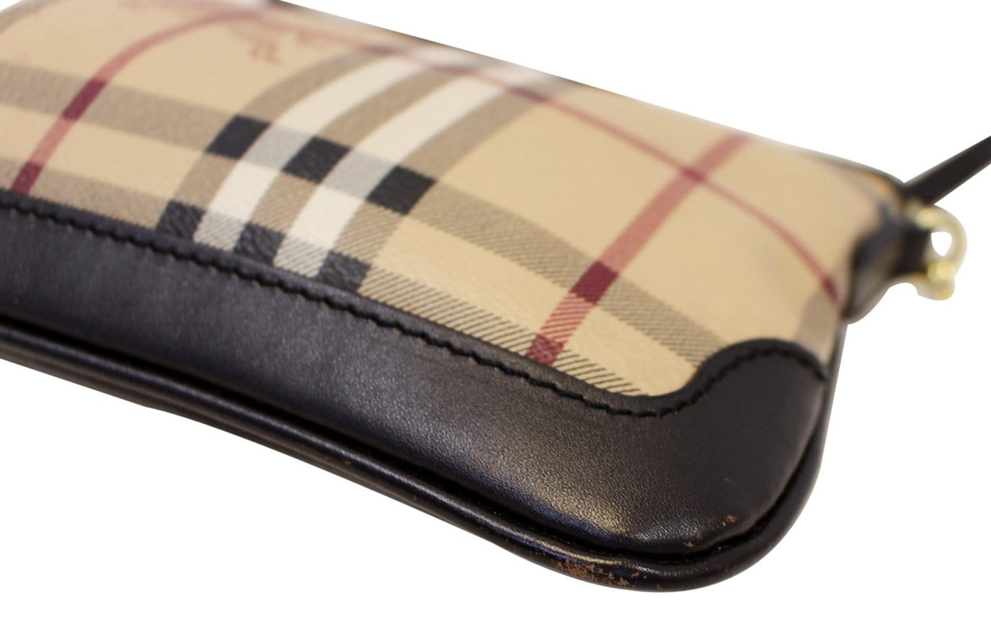 BURBERRY Haymarket Check Coated Canvas Peyton Crossbody Bag