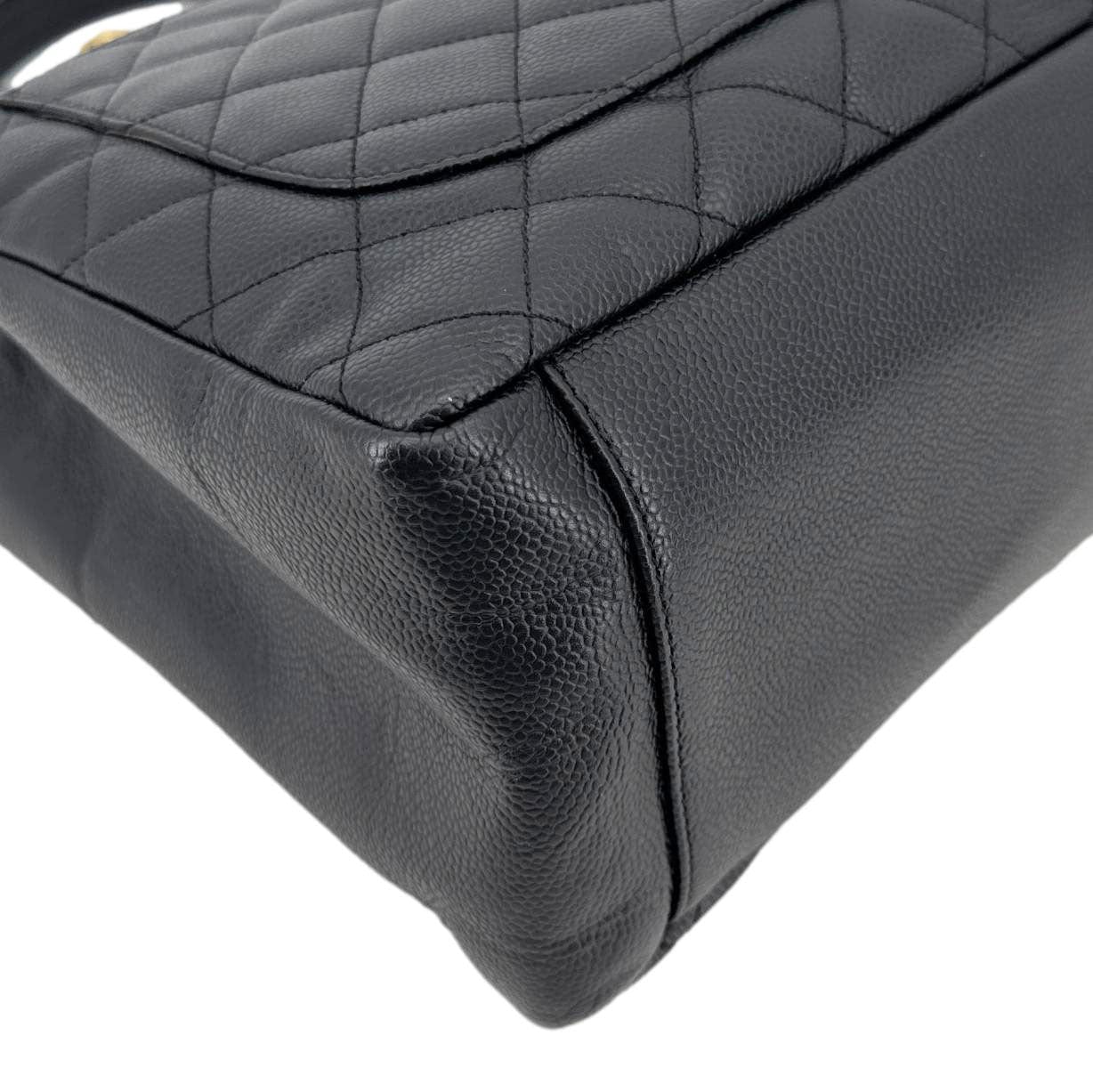 CHANEL Grand Shopping Quilted Leather Tote Bag Black
