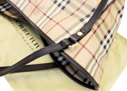 BURBERRY Haymarket Check PVC Tote Shoulder Bag