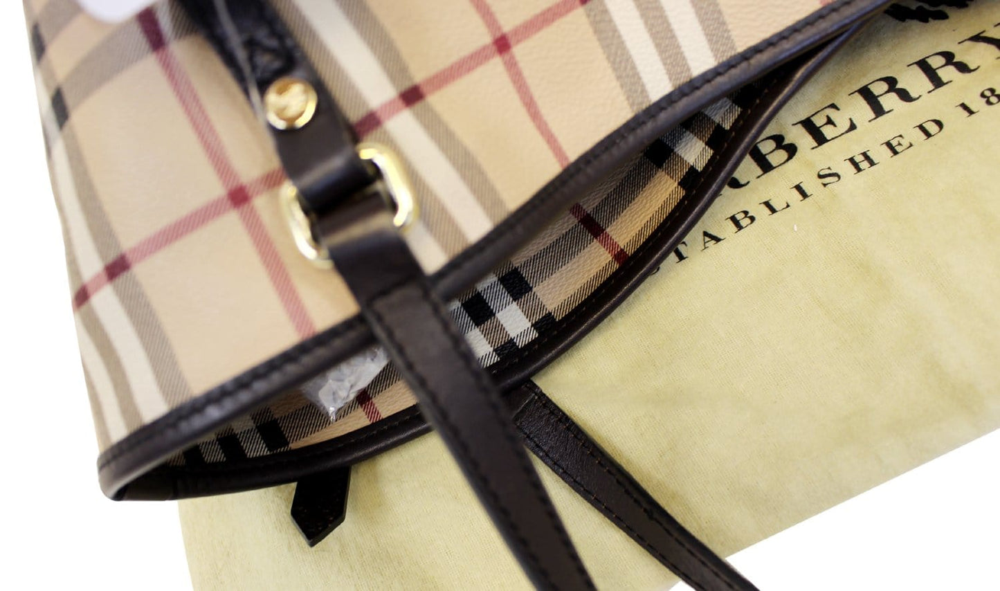 BURBERRY Haymarket Check PVC Tote Shoulder Bag