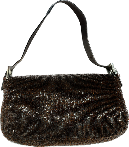 FENDI Baguette chocolate brown beads excellent condition