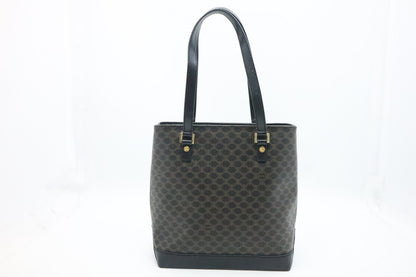 Celine Shoulder Bag in Black Macadam Canvas