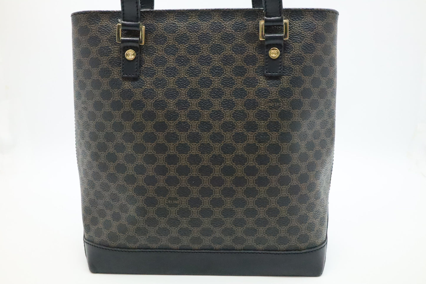 Celine Shoulder Bag in Black Macadam Canvas