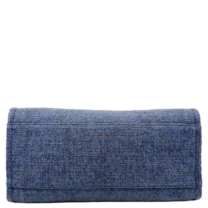 CHANEL Deauville Tweed Shopping Tote Bag Blue