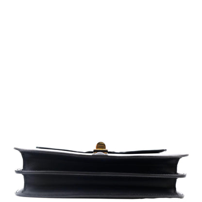CELINE 16 Satinated Calfskin Leather Crossbody Chain Bag Black