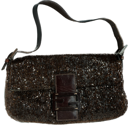 FENDI Baguette chocolate brown beads excellent condition