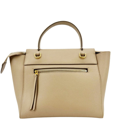 CELINE Nano Belt Grained Leather Shoulder Bag Taupe