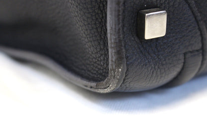 CELINE Black Leather Mini Luggage Tote Bag