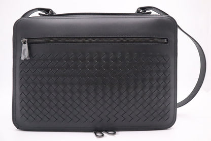 Bottega Veneta Document Bag in Black Intrecciato Leather