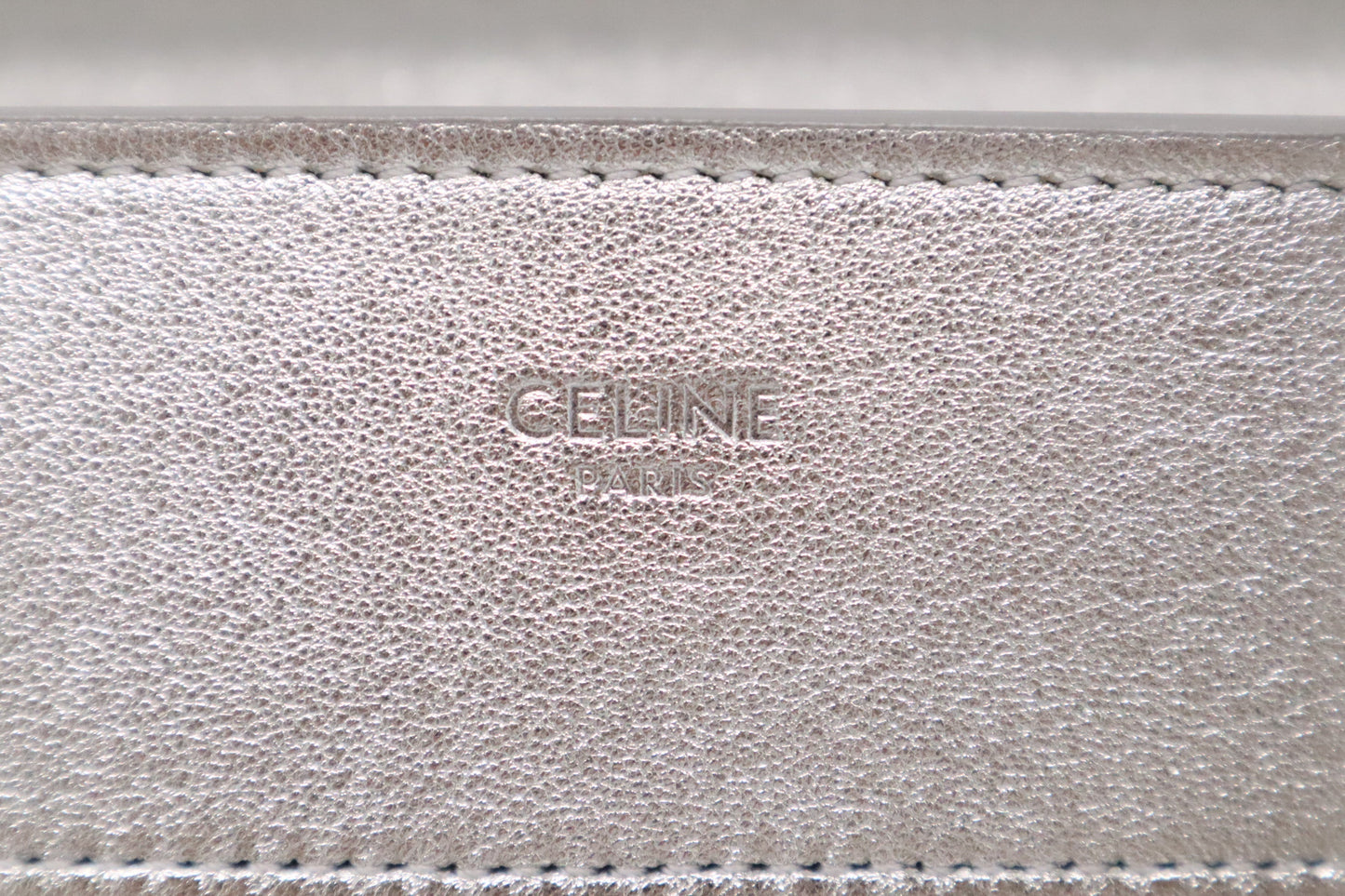 Celine Micro Luggage in Silver Leather