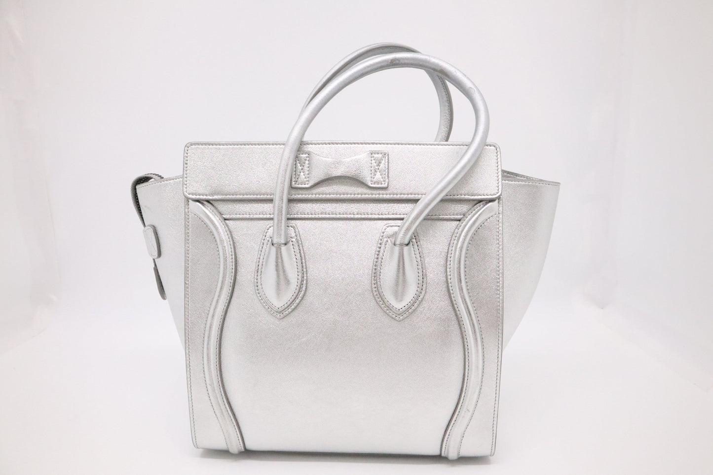 Celine Micro Luggage in Silver Leather