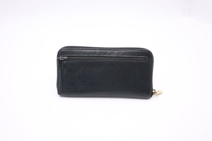 Chanel Long Zippy Wallet in Black Caviar Leather