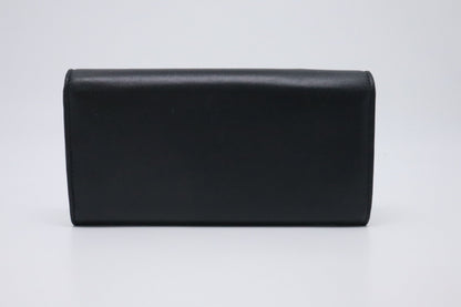 Celine Large Flap Wallet in Black Triomphe Leather