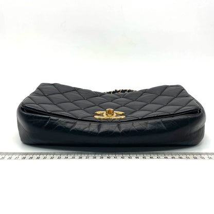Chanel Paris Bombay Pondicherry Flap Bag Quilted Medium Black Gold Hardware