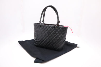 Chanel Cambon Tote in Black MattelassÃ© Leather