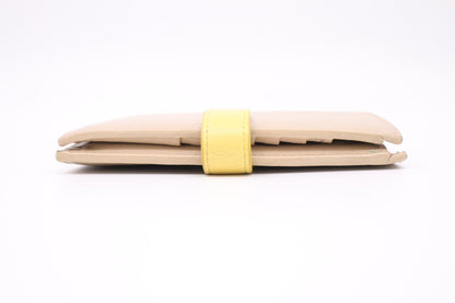 Celine Compact Wallet in Beige and Yellow Leather