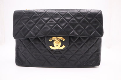 Chanel Maxi Flap in Black MattelassÃ© Leather