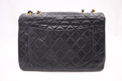 Chanel Maxi Flap in Black MattelassÃ© Leather