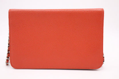 Chanel Wallet on Chain in Orange Caviar Leather
